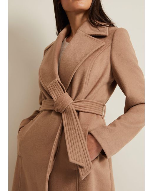 Phase Eight Brown 's Livvy Wool Camel Trench Coat