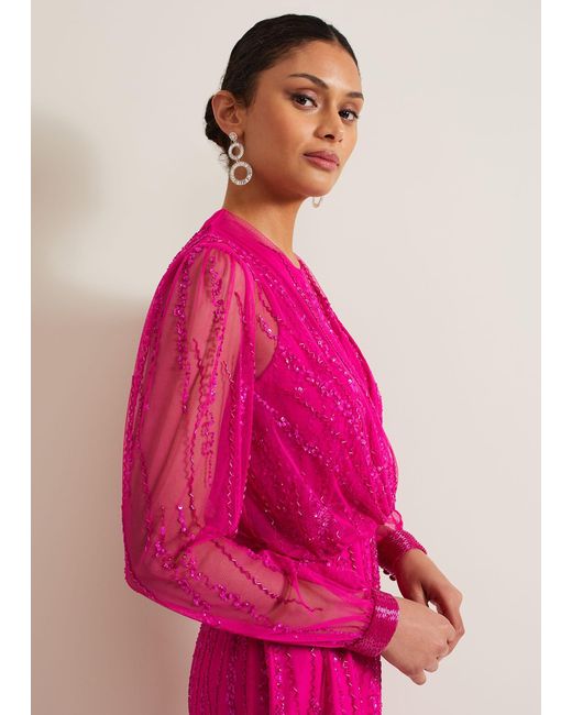 Phase Eight Pink 's Lila Beaded Cover Up