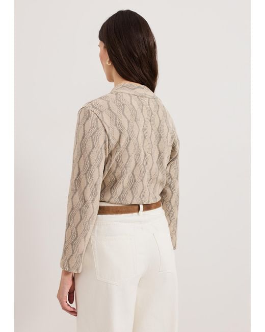 Phase Eight Natural Rena V Neck Textured Top