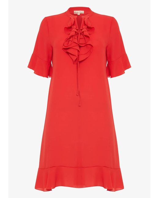 Phase Eight Red Sarah Frill Dress