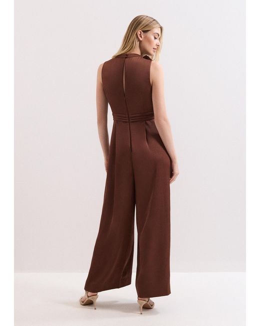 Phase Eight Brown Elora Corsage Jumpsuit