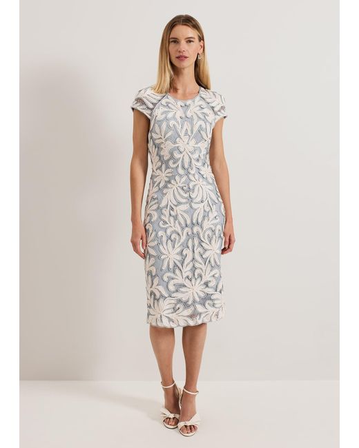 Phase Eight White Karima Tapework Midi Dress