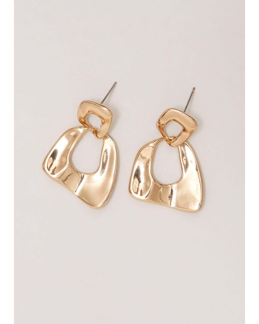 Phase Eight Natural 's Gold Irregular Square Drop Earrings