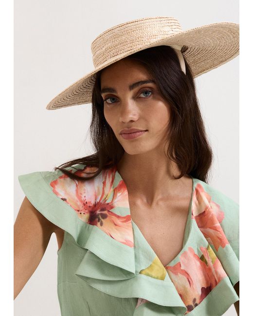 Phase Eight Natural Straw Boater Fasc