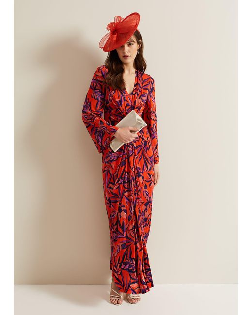 Phase Eight Red 's Briella Print Jersey Maxi Dress