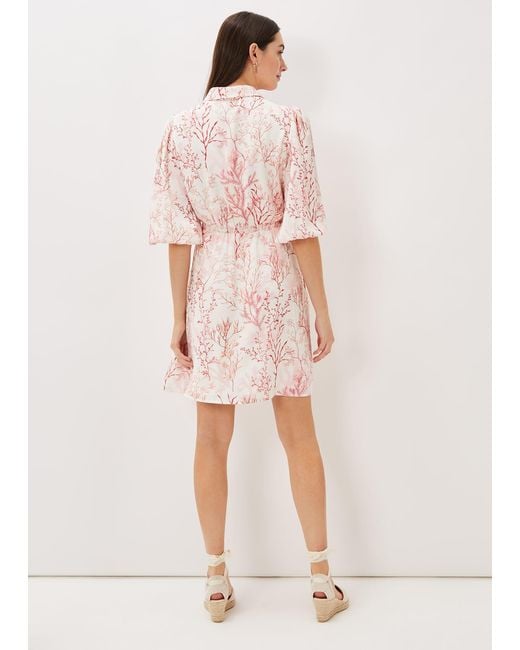 Phase Eight Pink Tana Coral Printed Dress