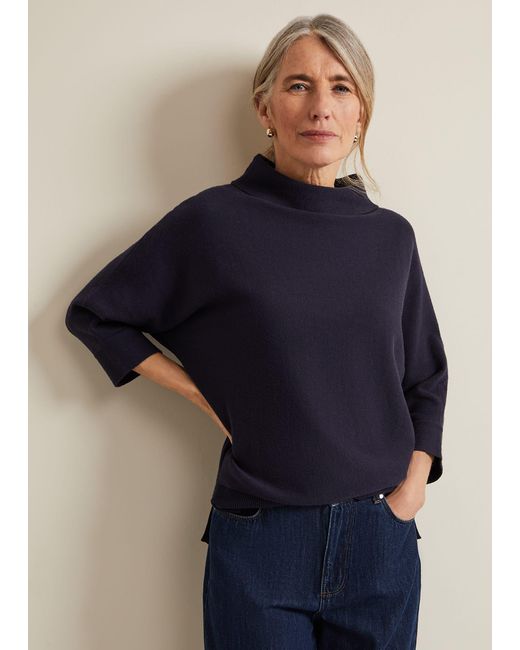 Phase Eight Blue 's Salima Funnel Neck Jumper