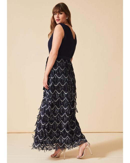 Phase Eight Blue Ariel Beaded Maxi Dress