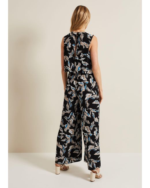 Phase Eight Natural Aubrey Leaf Print Jumpsuit