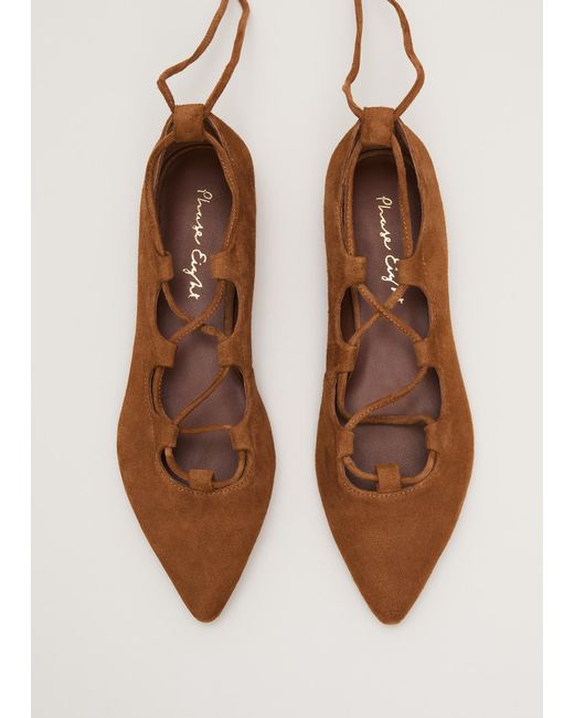 Phase Eight White Tie Ankle Flat Shoes