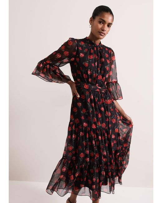 Phase Eight Lela Floral Textured Midi Dress