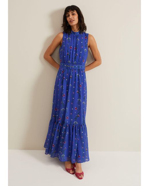 Phase Eight Blue Sofia Print Maxi Dress