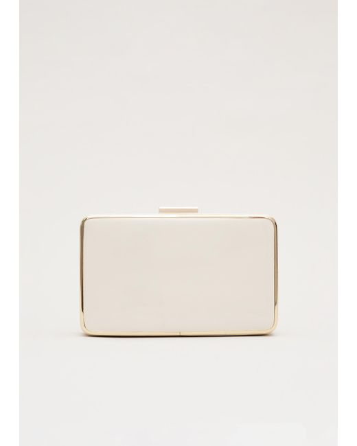 Phase Eight Natural Patent Box Clutch