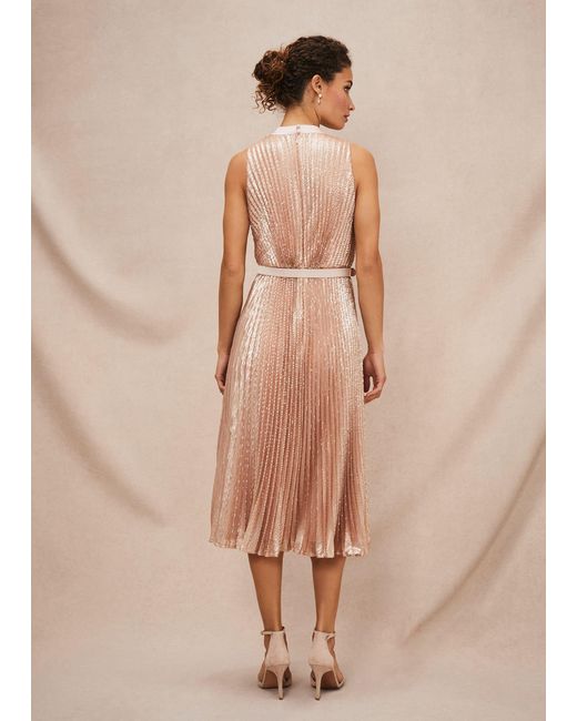 Phase Eight Natural Simara Sequin Dress