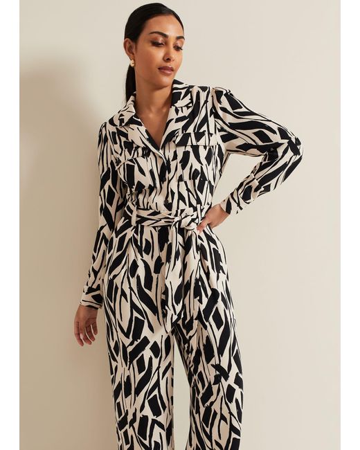 Phase Eight Natural 's Petite Constance Geo Jumpsuit