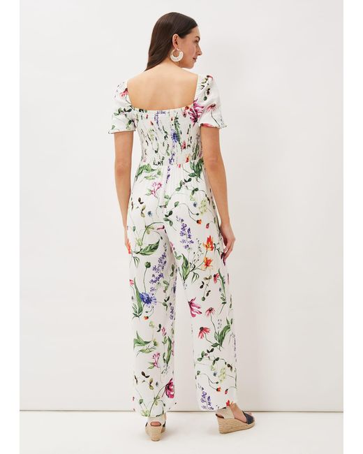Phase Eight Natural Zaylah Shirred Waist Jumpsuit