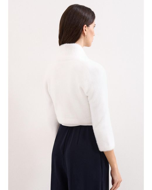 Phase Eight White Fay Fluffy Bolero