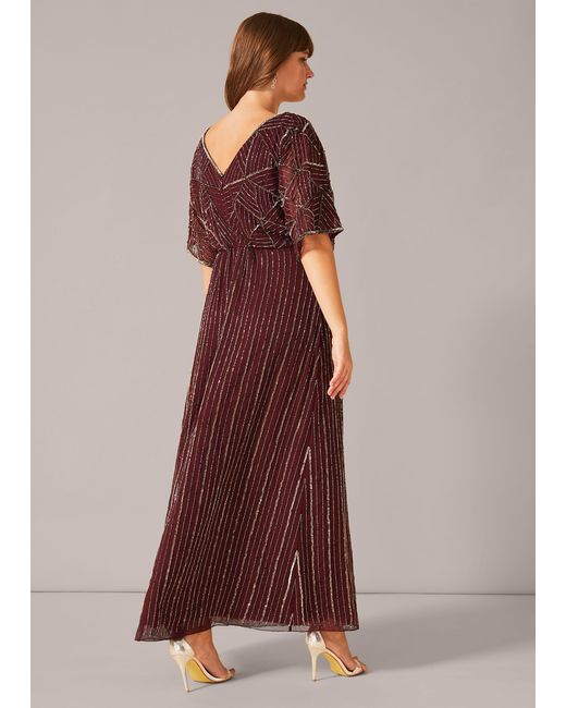Phase Eight Purple Electra Beaded Maxi Dress