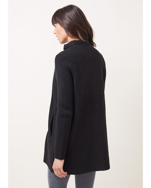 Phase Eight Blue Byanca Zip Knit Coat