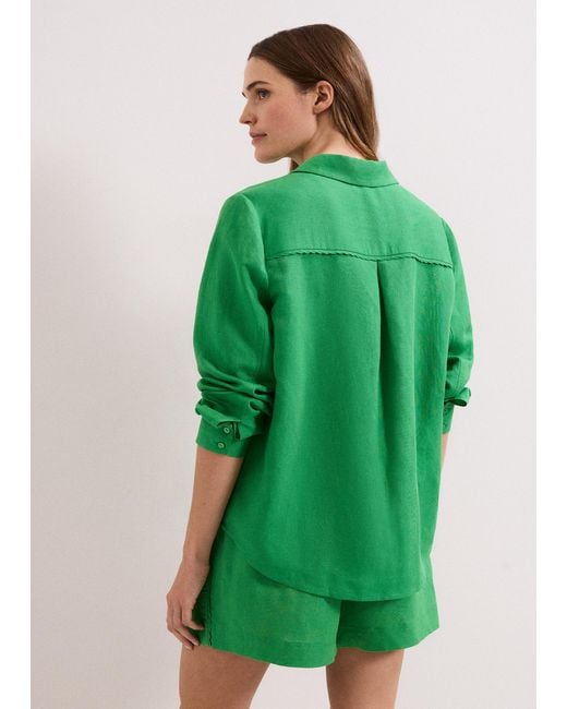 Phase Eight Green Sloane Linen Shirt