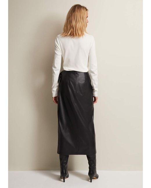 Phase Eight Natural 's Noha Faux Leather Wrap Maxi Skirt