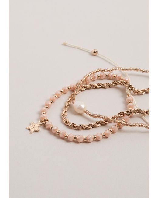 Phase Eight Natural Mixed Bead Bracelet Pack