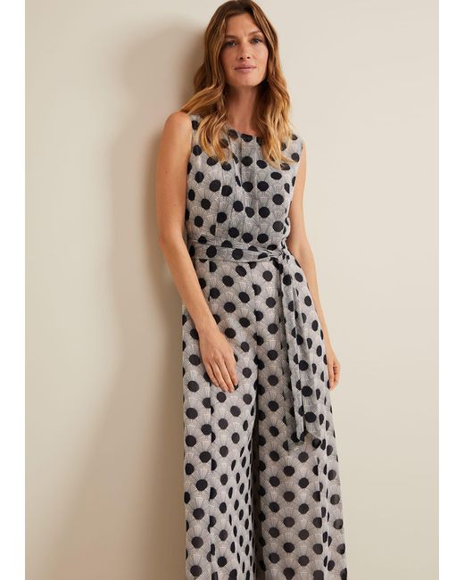 Phase Eight Natural 's Janine Print Jumpsuit