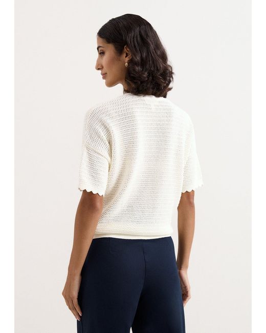 Phase Eight White Amira Texture Jumper