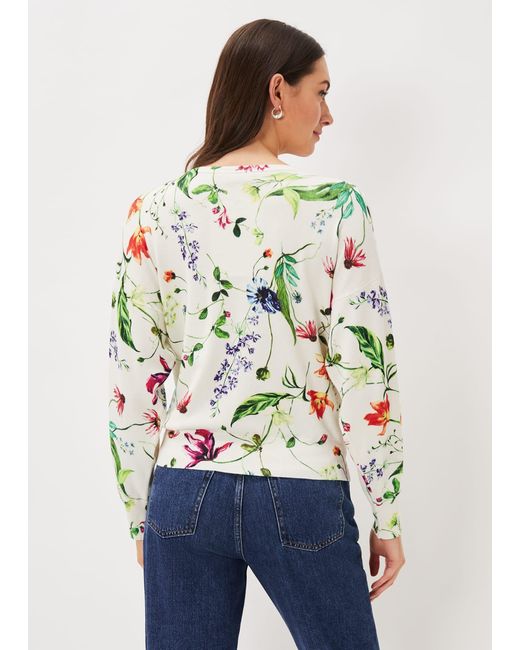 Phase Eight White Mably Floral Print Knit