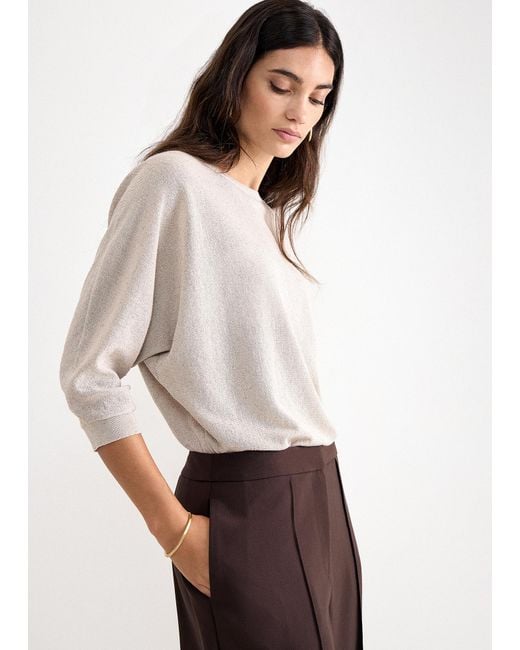 Phase Eight White Cristine Sequin Knitted Batwing Jumper
