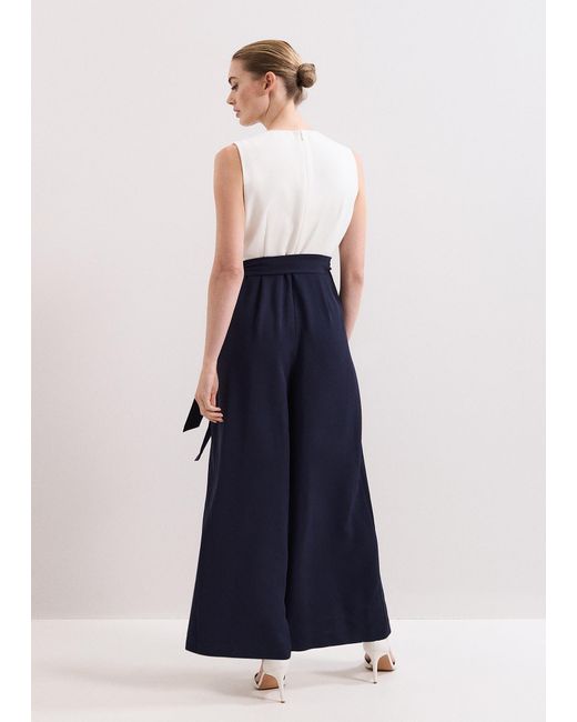 Phase Eight Blue Petite Brylee Wide Leg Jumpsuit