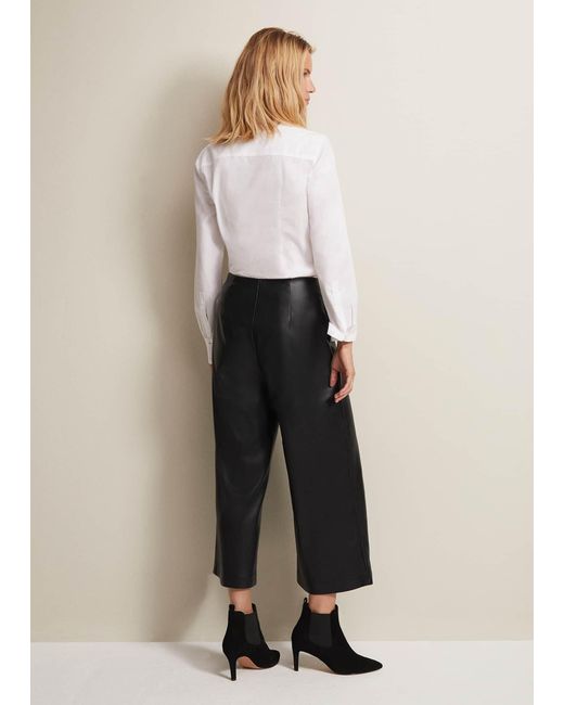 Phase Eight Natural Emeline Faux Leather Culottes