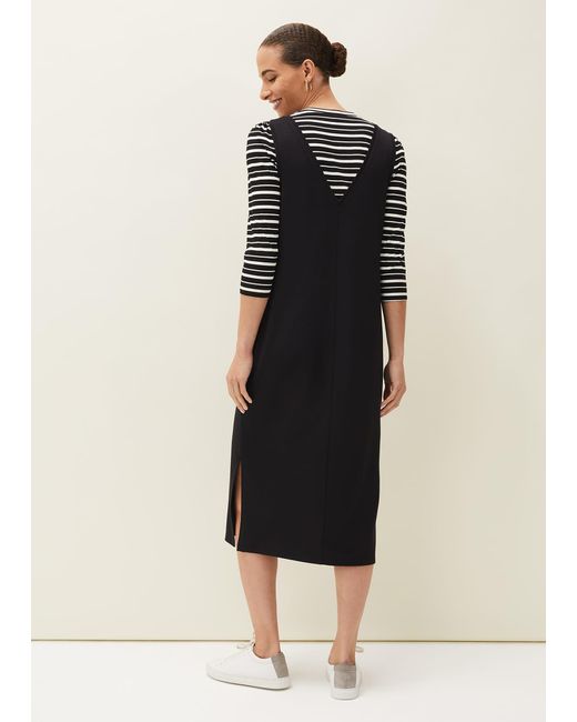 Phase Eight Black Catya Two Piece Stripe Top And Dress