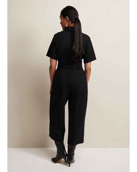Phase Eight 's Petite Polly Black Zip Jumpsuit