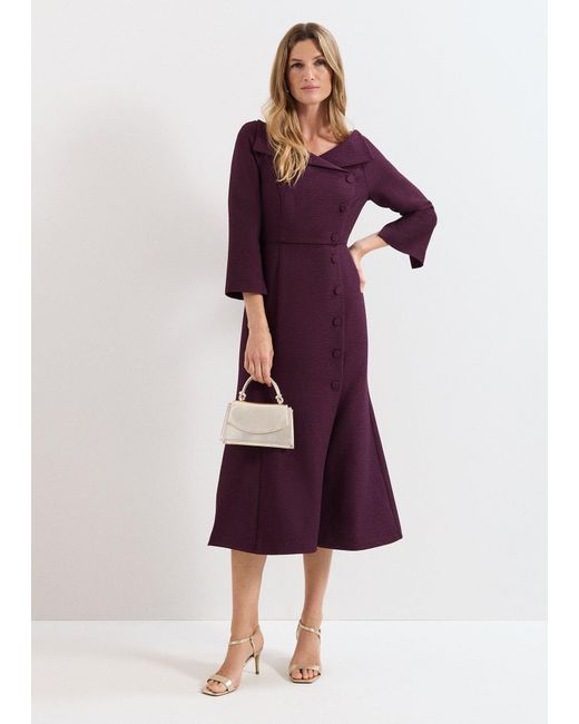 Phase Eight Purple Petite Sienna Tux Midi Dress
