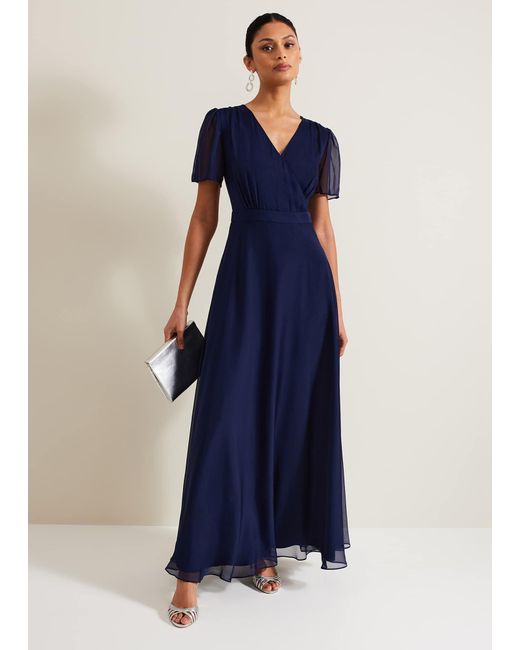 Phase Eight Blue 's Arwen Silk Maxi Dress