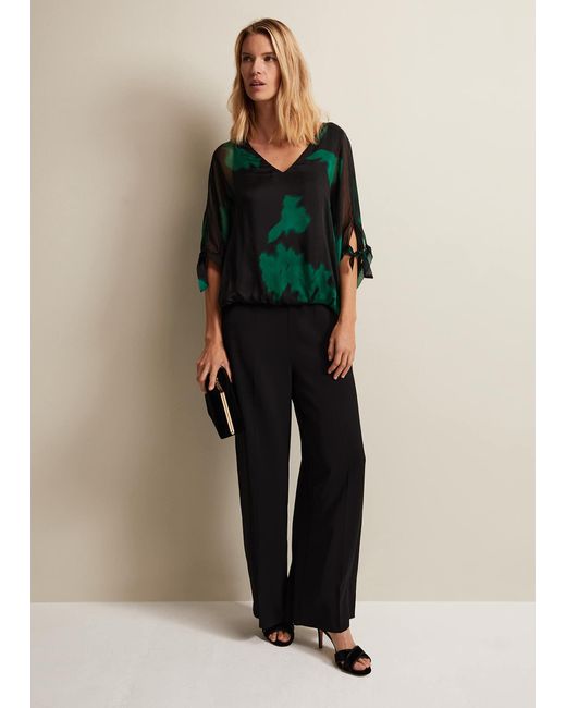 Phase Eight Green 's Madison Silk Blouse