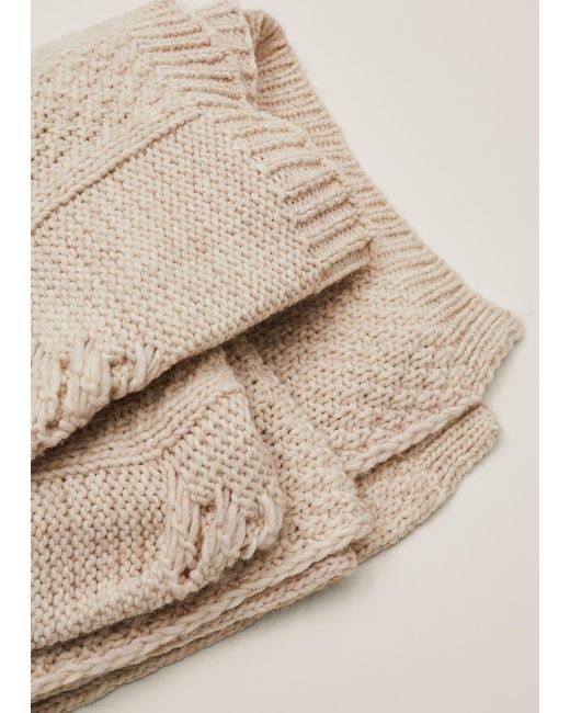 Phase Eight Natural Miya Knitted Blanket