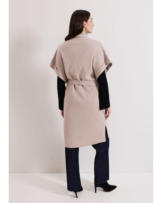 Phase Eight Natural Wendy Shawl Collar Knit Gilet
