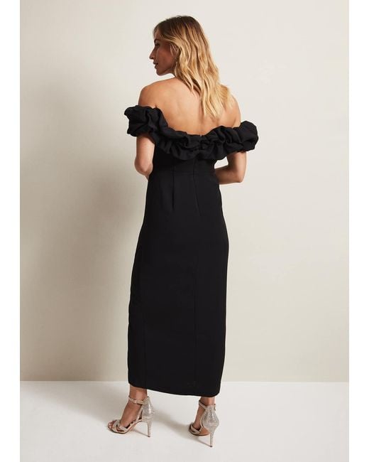 Phase Eight 's Mallory Black Off The Shoulder Maxi Dress