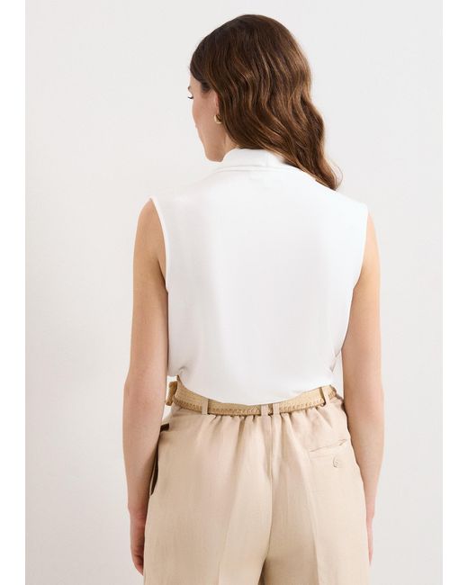 Phase Eight Natural Ella Woven Front Cowl Neck Top