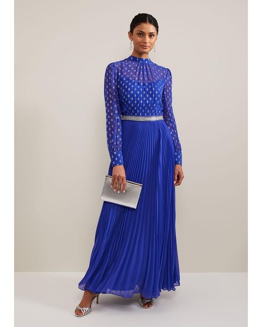Phase Eight Blue 's Charley Fil Coupe Maxi Dress