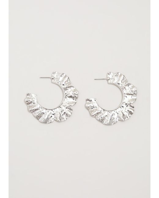 Phase Eight Natural Large Wavy Hoop Earrings