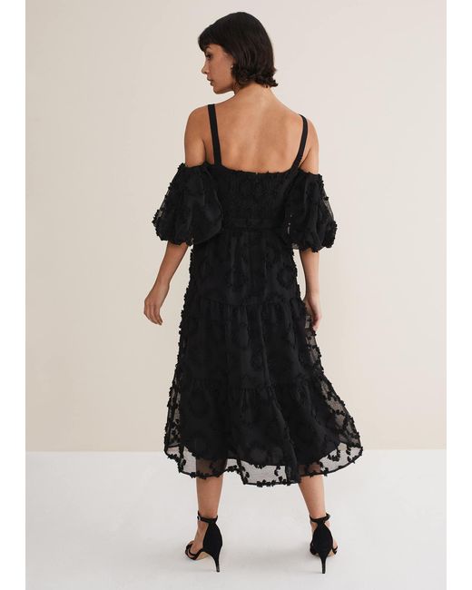 Phase Eight Black Margarita Off The Shoulder Midaxi Dress
