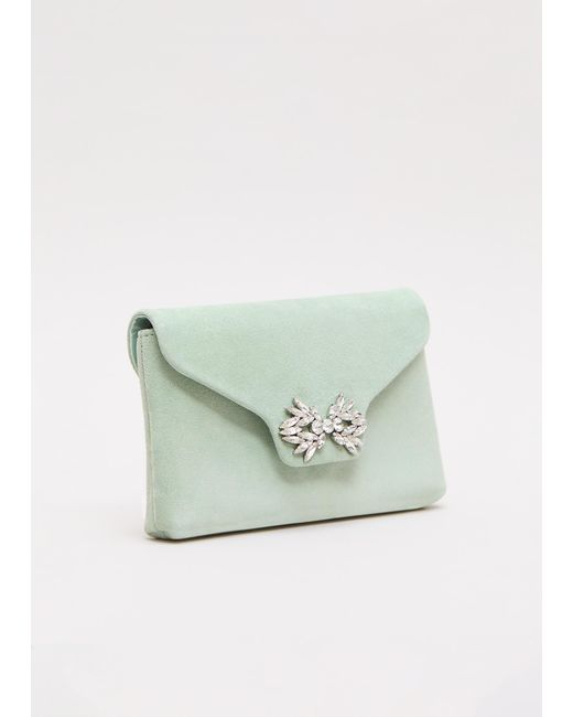 Phase Eight Green Sparkle Clutch Bag