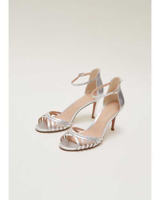 Phase Eight Natural Leather Open Toe Heels