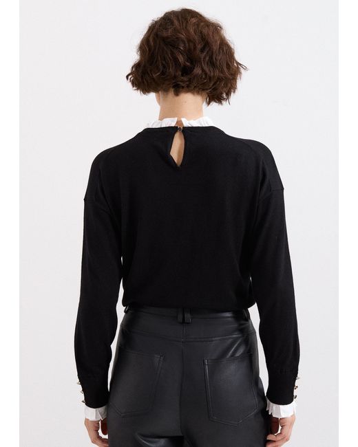 Phase Eight Black Jenna Collar And Cuff Top