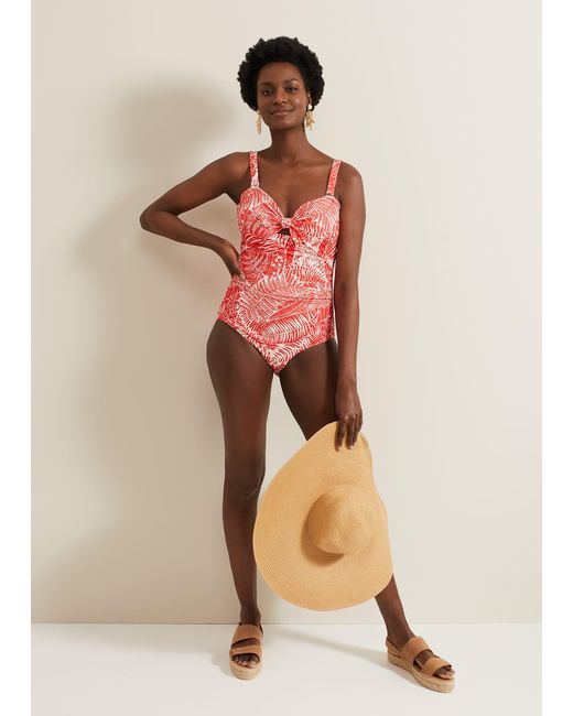 Phase Eight Pink 's Fern Print Swimsuit