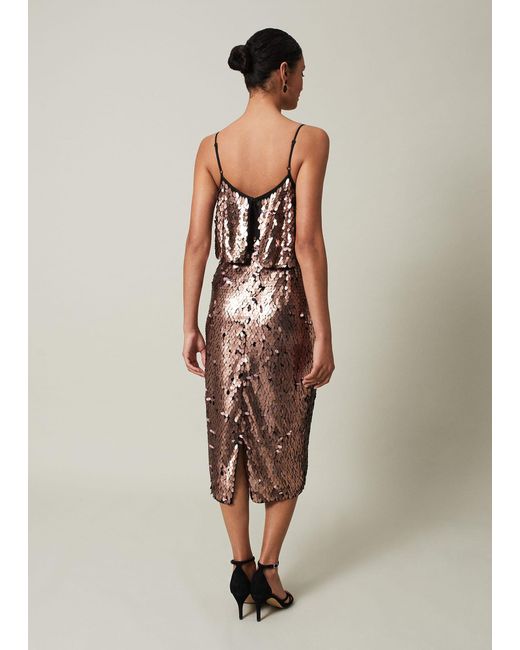 Phase Eight Natural Myka Sequin Tiered Dress