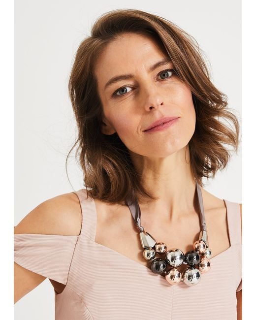 Phase Eight White Katy Mixed Plate Necklace
